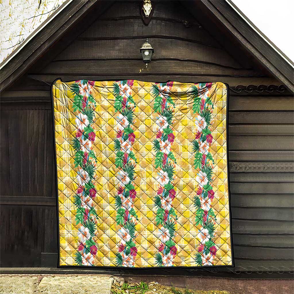 Hawaiian Palaka Quilt Hibiscus Pineapple Lei - Polynesian Pride