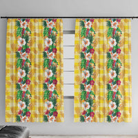 Hawaiian Palaka Window Curtain Hibiscus Pineapple Lei - Polynesian Pride