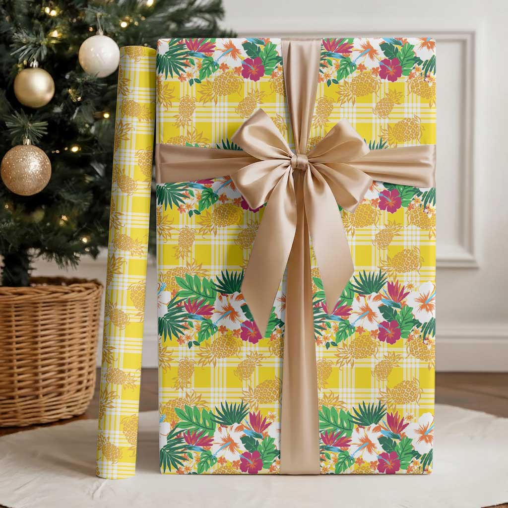 Hawaiian Palaka Wrapping Paper Hibiscus Pineapple Lei - Polynesian Pride