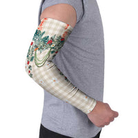 Brown Hawaiian Palaka Arm Sleeves Kukui Nut Money Lei - Polynesian Pride