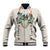 Brown Hawaiian Palaka Baseball Jacket Kukui Nut Money Lei - Polynesian Pride