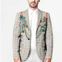 Brown Hawaiian Palaka Blazer Kukui Nut Money Lei LT9 - Polynesian Pride