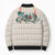 Brown Hawaiian Palaka Bomber Puffer Jacket Kukui Nut Money Lei - Polynesian Pride