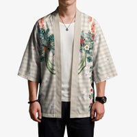 Brown Hawaiian Palaka Kimono Kukui Nut Money Lei - Polynesian Pride