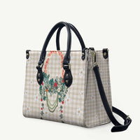 Brown Hawaiian Palaka Leather Bag Kukui Nut Money Lei - Polynesian Pride