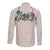 Brown Hawaiian Palaka Long Sleeve Button Shirt Kukui Nut Money Lei - Polynesian Pride