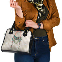 Brown Hawaiian Palaka Shoulder Handbag Kukui Nut Money Lei - Polynesian Pride