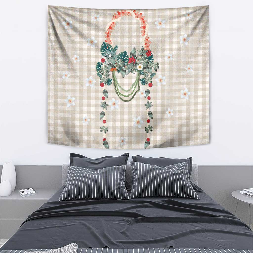 Brown Hawaiian Palaka Tapestry Kukui Nut Money Lei - Polynesian Pride