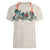 Brown Hawaiian Palaka Women V-Neck T-Shirt Kukui Nut Money Lei - Polynesian Pride