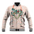 Peach Hawaiian Palaka Baseball Jacket Kukui Nut Money Lei - Polynesian Pride