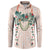 Peach Hawaiian Palaka Button Sweatshirt Kukui Nut Money Lei - Polynesian Pride