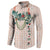 Peach Hawaiian Palaka Button Sweatshirt Kukui Nut Money Lei - Polynesian Pride