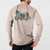 Peach Hawaiian Palaka Button Sweatshirt Kukui Nut Money Lei - Polynesian Pride