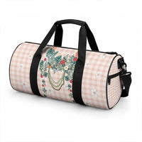 Peach Hawaiian Palaka Duffle Bag Kukui Nut Money Lei LT9 - Polynesian Pride