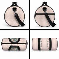 Peach Hawaiian Palaka Duffle Bag Kukui Nut Money Lei LT9 - Polynesian Pride