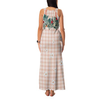 Peach Hawaiian Palaka Family Matching Tank Maxi Dress and Hawaiian Shirt Kukui Nut Money Lei LT9 - Polynesian Pride