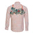 Peach Hawaiian Palaka Long Sleeve Button Shirt Kukui Nut Money Lei - Polynesian Pride