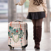 Peach Hawaiian Palaka Luggage Cover Kukui Nut Money Lei - Polynesian Pride