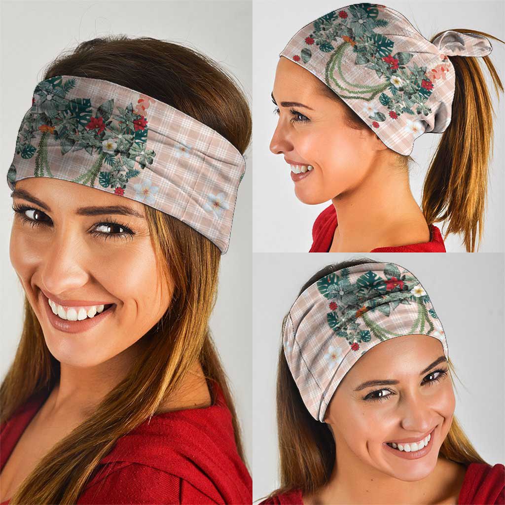 Peach Hawaiian Palaka Neck Gaiter Kukui Nut Money Lei - Polynesian Pride
