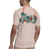 Peach Hawaiian Palaka Rugby Jersey Kukui Nut Money Lei - Polynesian Pride