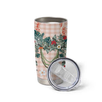 Peach Hawaiian Palaka Tumbler Cup Kukui Nut Money Lei - Polynesian Pride