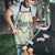 Sage Green Hawaiian Palaka Apron Kukui Nut Money Lei - Polynesian Pride
