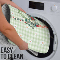 Sage Green Hawaiian Palaka Bathroom Set Kukui Nut Money Lei - Polynesian Pride