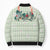 Sage Green Hawaiian Palaka Bomber Puffer Jacket Kukui Nut Money Lei - Polynesian Pride