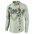 Sage Green Hawaiian Palaka Button Sweatshirt Kukui Nut Money Lei - Polynesian Pride