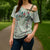 Sage Green Hawaiian Palaka Cross Shoulder Shirt Kukui Nut Money Lei - Polynesian Pride