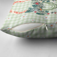 Sage Green Hawaiian Palaka Pillow Cover Kukui Nut Money Lei - Polynesian Pride