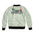 Sage Green Hawaiian Palaka Sleeve Zip Bomber Jacket Kukui Nut Money Lei - Polynesian Pride