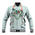 Turquoise Hawaiian Palaka Baseball Jacket Kukui Nut Money Lei - Polynesian Pride