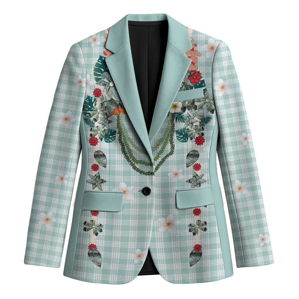 Turquoise Hawaiian Palaka Blazer Kukui Nut Money Lei - Polynesian Pride