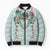 Turquoise Hawaiian Palaka Bomber Puffer Jacket Kukui Nut Money Lei - Polynesian Pride