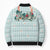 Turquoise Hawaiian Palaka Bomber Puffer Jacket Kukui Nut Money Lei - Polynesian Pride