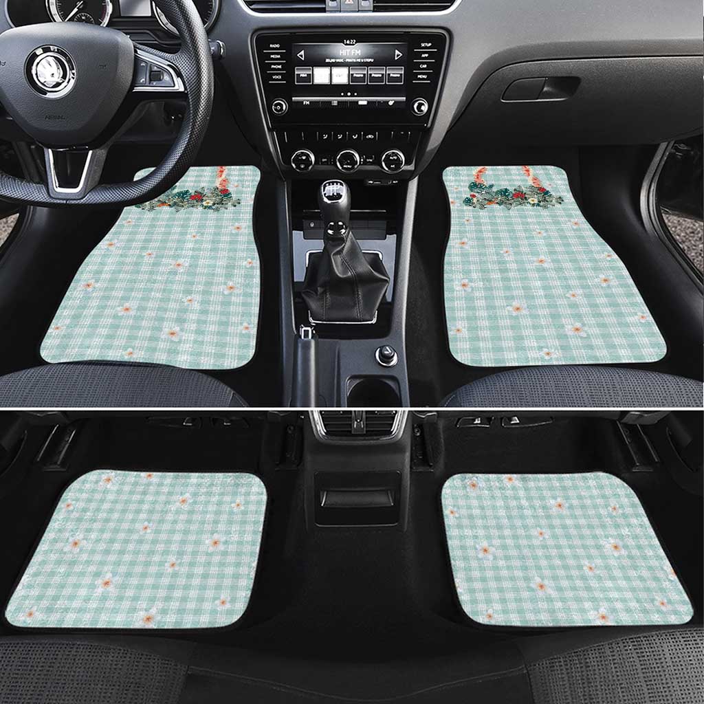 Turquoise Hawaiian Palaka Car Mats Kukui Nut Money Lei - Polynesian Pride