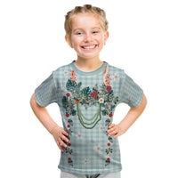 Turquoise Hawaiian Palaka Kid T Shirt Kukui Nut Money Lei LT9 Turquoise - Polynesian Pride