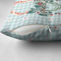 Turquoise Hawaiian Palaka Pillow Cover Kukui Nut Money Lei - Polynesian Pride