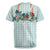 Turquoise Hawaiian Palaka Rugby Jersey Kukui Nut Money Lei - Polynesian Pride