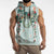 Turquoise Hawaiian Palaka Sleeveless Hoodie Kukui Nut Money Lei - Polynesian Pride