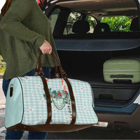 Turquoise Hawaiian Palaka Travel Bag Kukui Nut Money Lei - Polynesian Pride