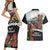 Meri Kirihimete Tuatara Couples Matching Short Sleeve Bodycon Dress and Hawaiian Shirt New Zealand Fern with Puhutukawa Flowers