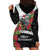 Meri Kirihimete Tuatara Hoodie Dress New Zealand Fern with Puhutukawa Flowers