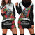 Meri Kirihimete Tuatara Hoodie Dress New Zealand Fern with Puhutukawa Flowers