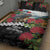 Meri Kirihimete Tuatara Quilt Bed Set New Zealand Fern with Puhutukawa Flowers