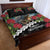 Meri Kirihimete Tuatara Quilt Bed Set New Zealand Fern with Puhutukawa Flowers