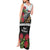 Meri Kirihimete Tuatara Tank Maxi Dress New Zealand Fern with Puhutukawa Flowers