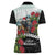 Meri Kirihimete Tuatara Women Polo Shirt New Zealand Fern with Puhutukawa Flowers