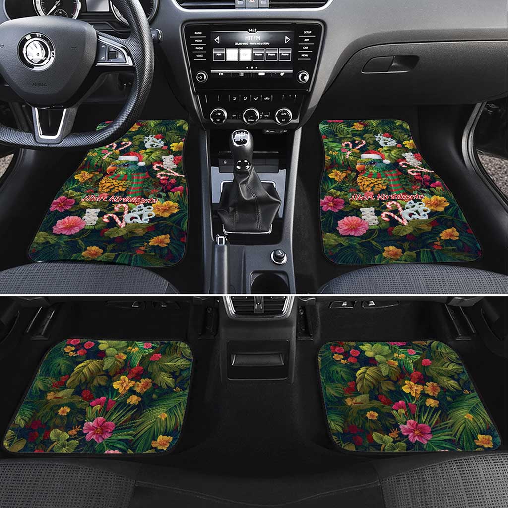 Meri Kirihimete Kakapo Santa Car Mats Merry Christmas with Tropical Vibe